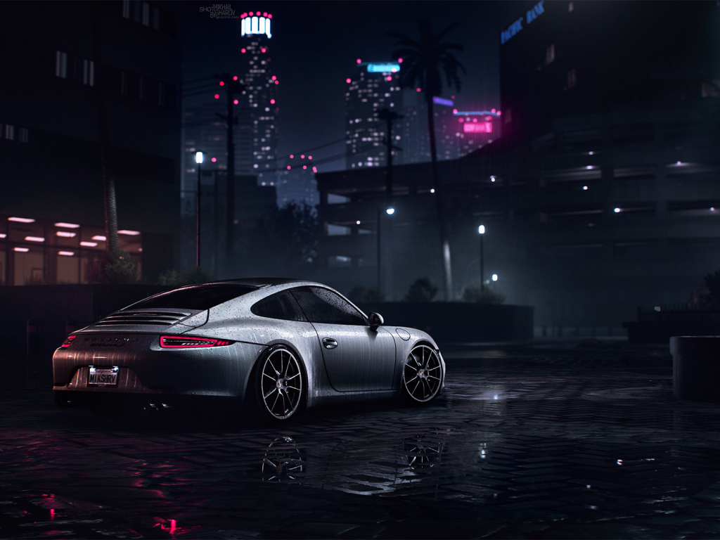 Desktop Wallpaper Porsche 911 Carrera S, Need For Speed, Video Game, Night, Hd Image, Picture 